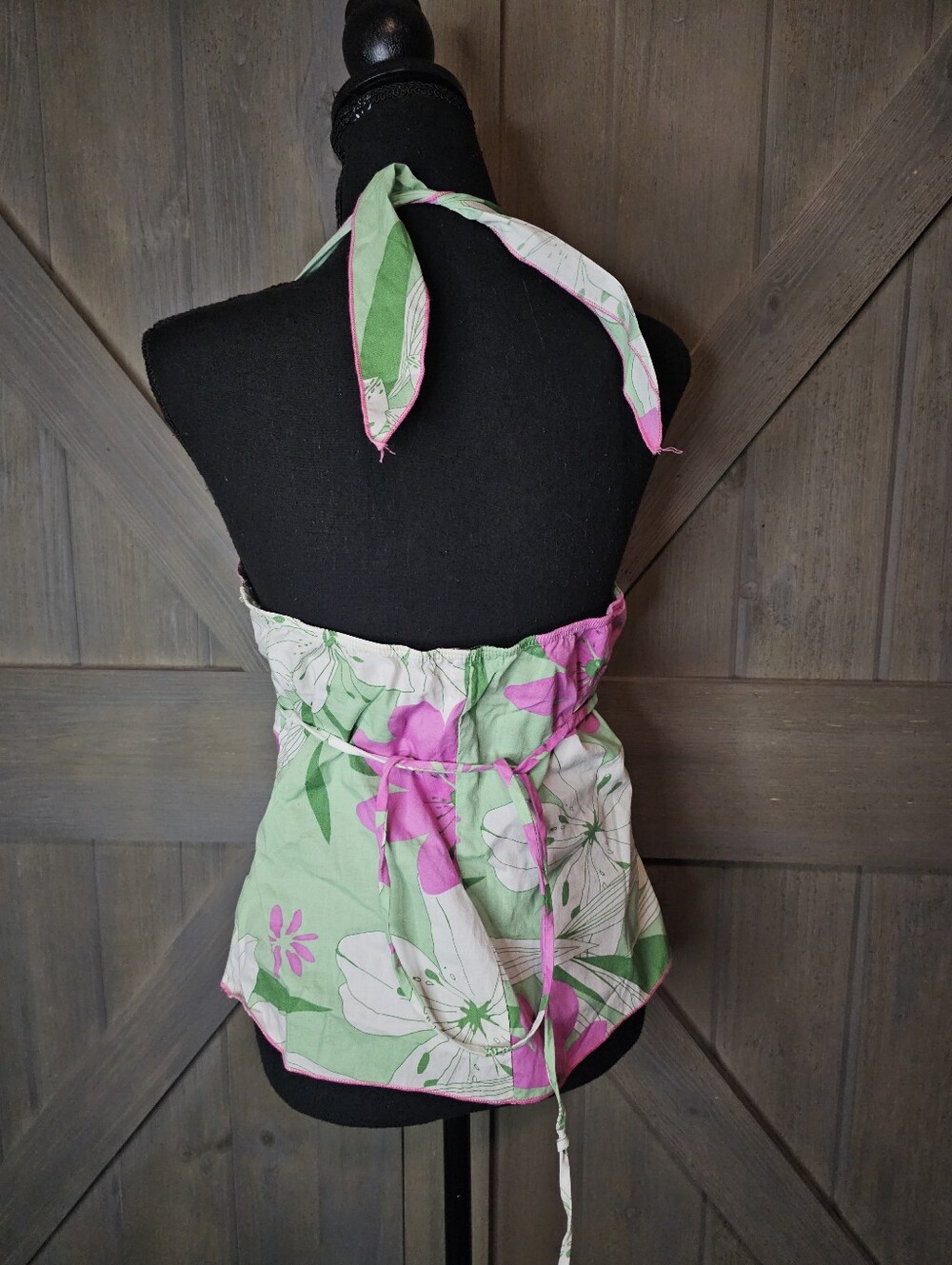 Y2K HALO Floral Halter Tank Top Women's Medium - Picture 2 of 4